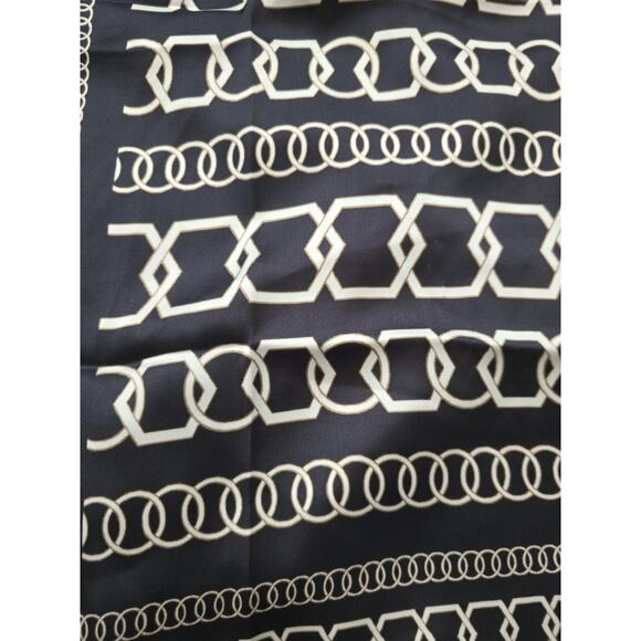 Joseph Ribkoff Midnight Blue/Multi Chain Print Square Scarf, Satin Geometric - Picture 4 of 4